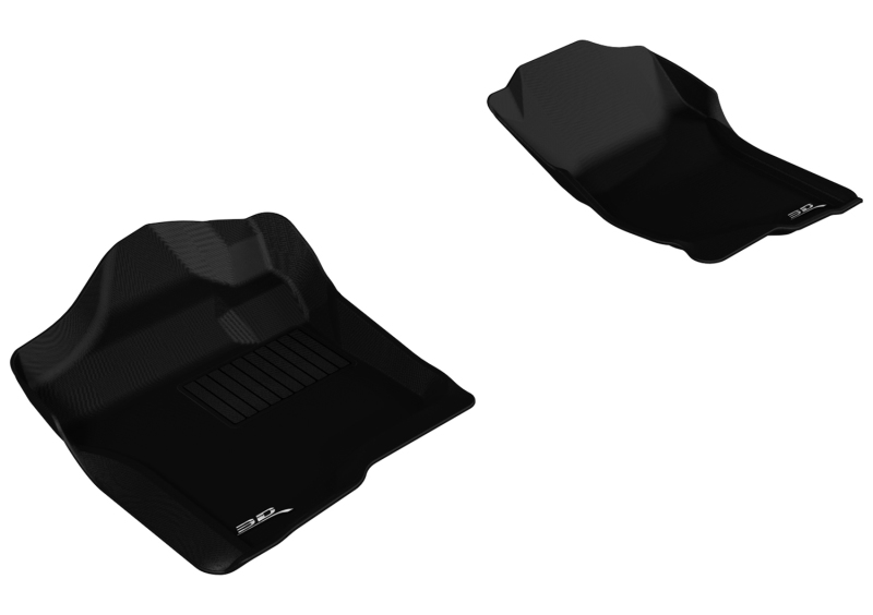 3D MAXpider 2007-2013 Chevrolet Silverado Extended/Crew Cab Kagu 1st Row Floormat - Black