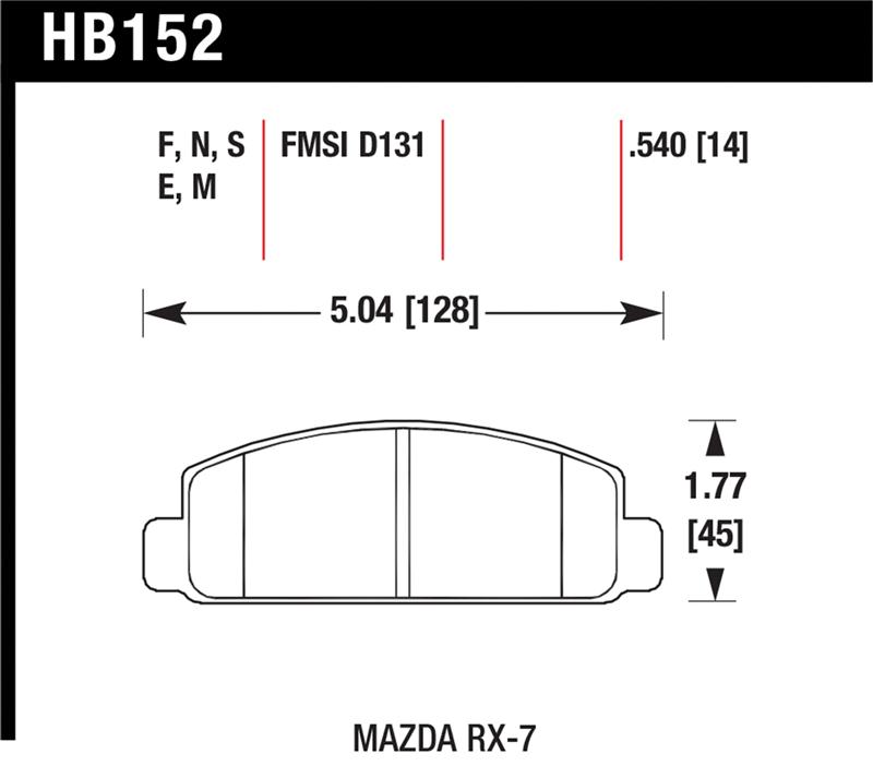Hawk Mazda RX-7 HPS Street Front Brake Pads