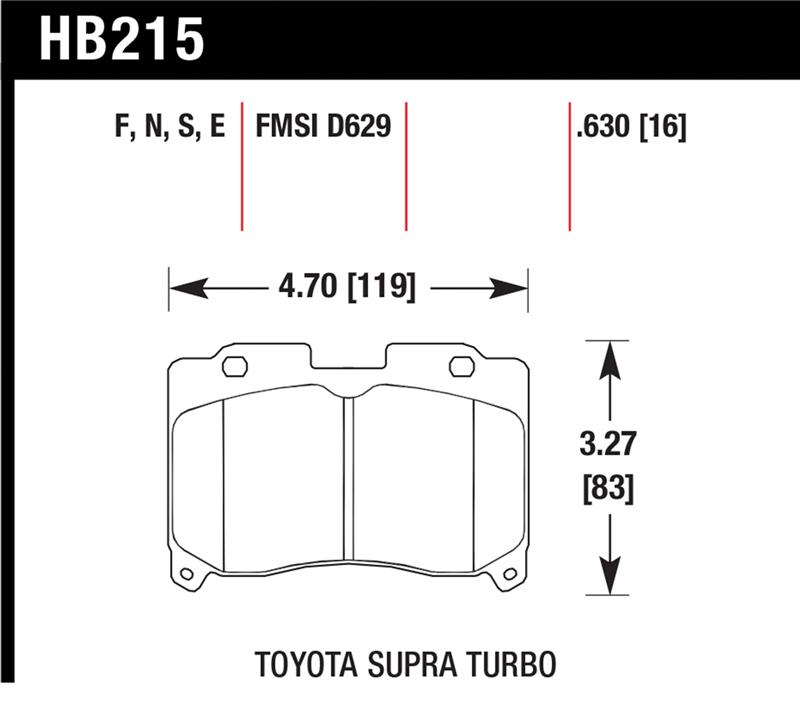 Hawk 93-98 Toyota Supra TT HPS Street Front Brake Pads