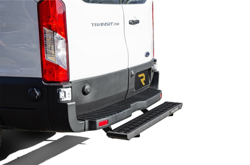 N-Fab Growler Fleet 2019 Ford Transit Van - Rear Door Step - Tex. Black