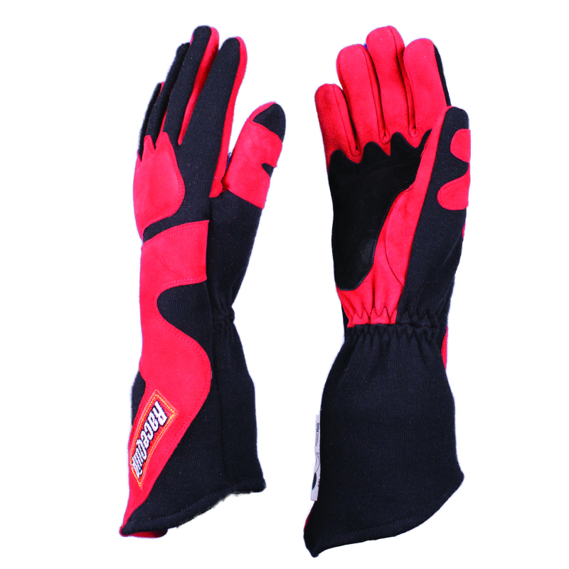 RaceQuip SFI-5 Red/Black Large Long Angle Cut Glove