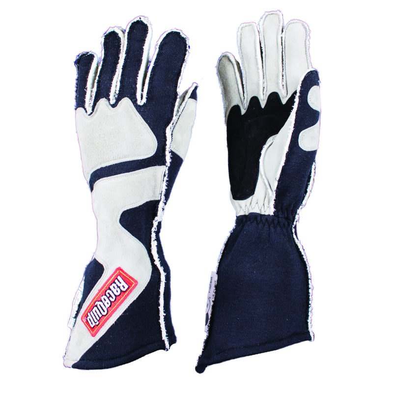 RaceQuip SFI-5 Gray/Black Medium Outseam Angle Cut Glove