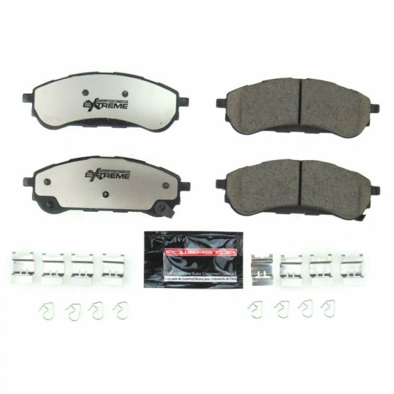 PowerStop - Z36 Truck and SUV Carbon-Fiber Ceramic Brake Pads with Hardware Kit