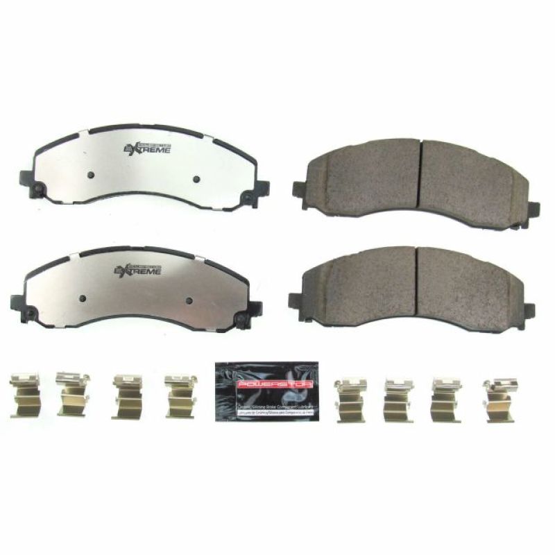 PowerStop - Z36 Truck and SUV Carbon-Fiber Ceramic Brake Pads with Hardware Kit
