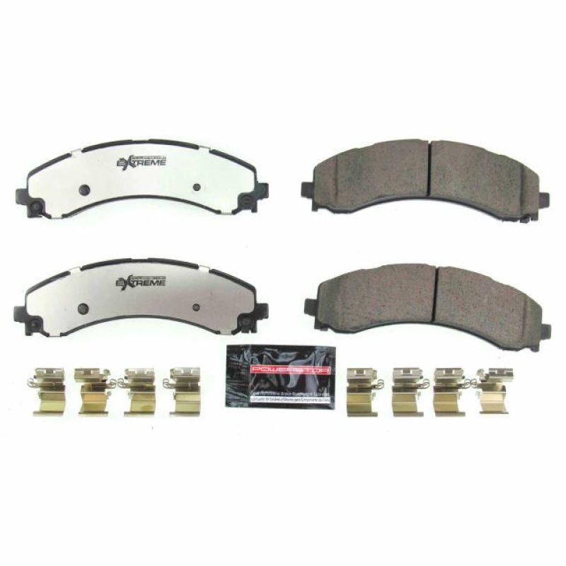PowerStop - Z36 Truck and SUV Carbon-Fiber Ceramic Brake Pads with Hardware Kit