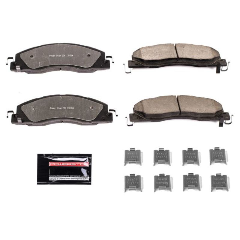 PowerStop - Z36 Truck and SUV Carbon-Fiber Ceramic Brake Pads with Hardware Kit
