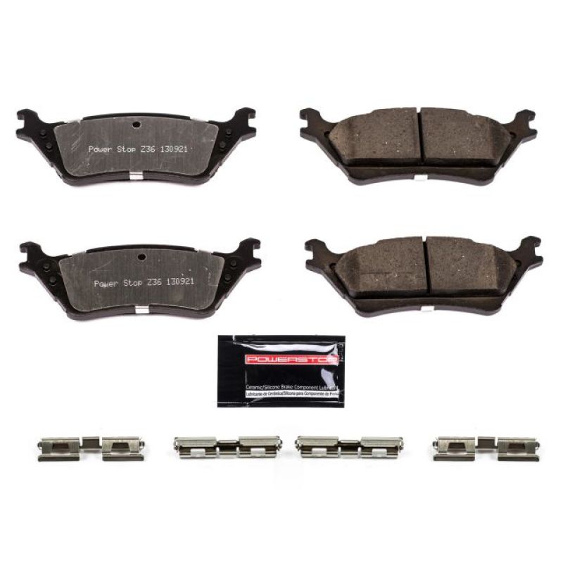 PowerStop - Z36 Truck and SUV Carbon-Fiber Ceramic Brake Pads with Hardware Kit