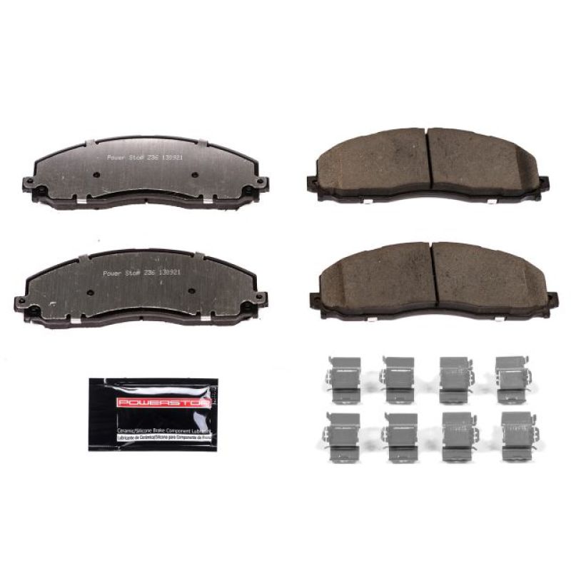 PowerStop - Z36 Truck and SUV Carbon-Fiber Ceramic Brake Pads with Hardware Kit