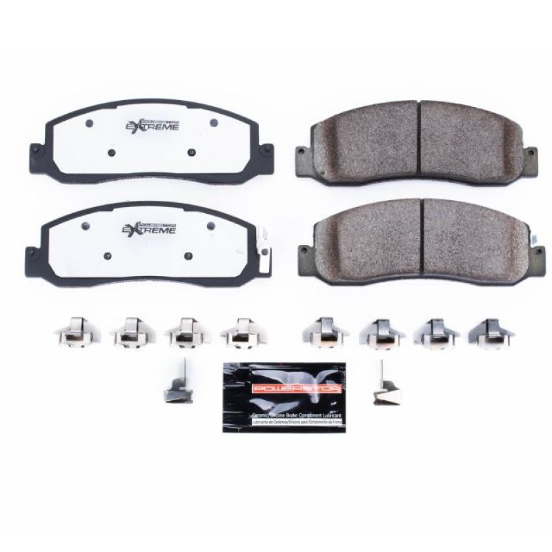 PowerStop - Z36 Truck and SUV Carbon-Fiber Ceramic Brake Pads with Hardware Kit