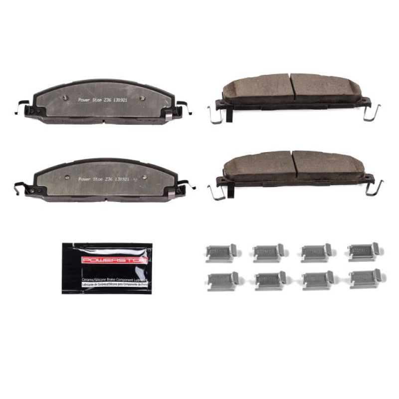 PowerStop - Z36 Truck and SUV Carbon-Fiber Ceramic Brake Pads with Hardware Kit