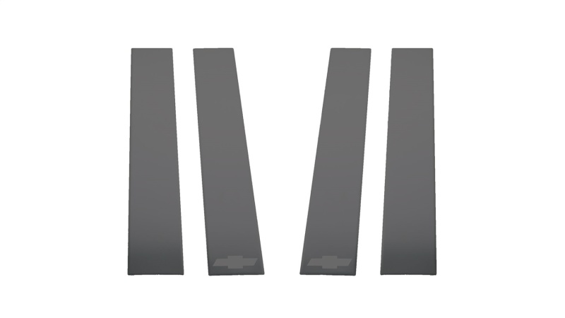 Putco 2020 Chevy Silv HD 2500/3500 - Chevrolet Bow Tie Etching (6pcs) Black Platinum Pillar Posts