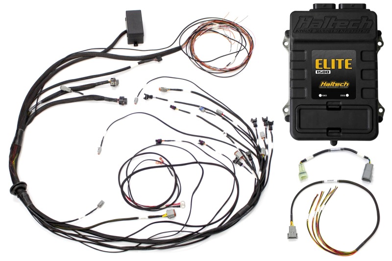 Haltech Elite 1500 Terminated Harness ECU Kit w/ Square EV1 Injector Connectors