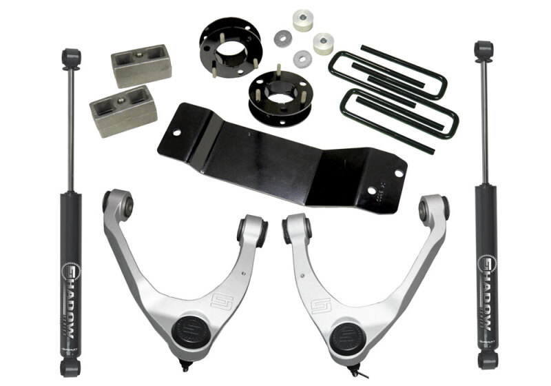 Superlift 14-18 Chevy Silv 1500 4WD 3.5in Lift Kit w/ Alum/Stamped Steel Control Arms & Rear Shocks