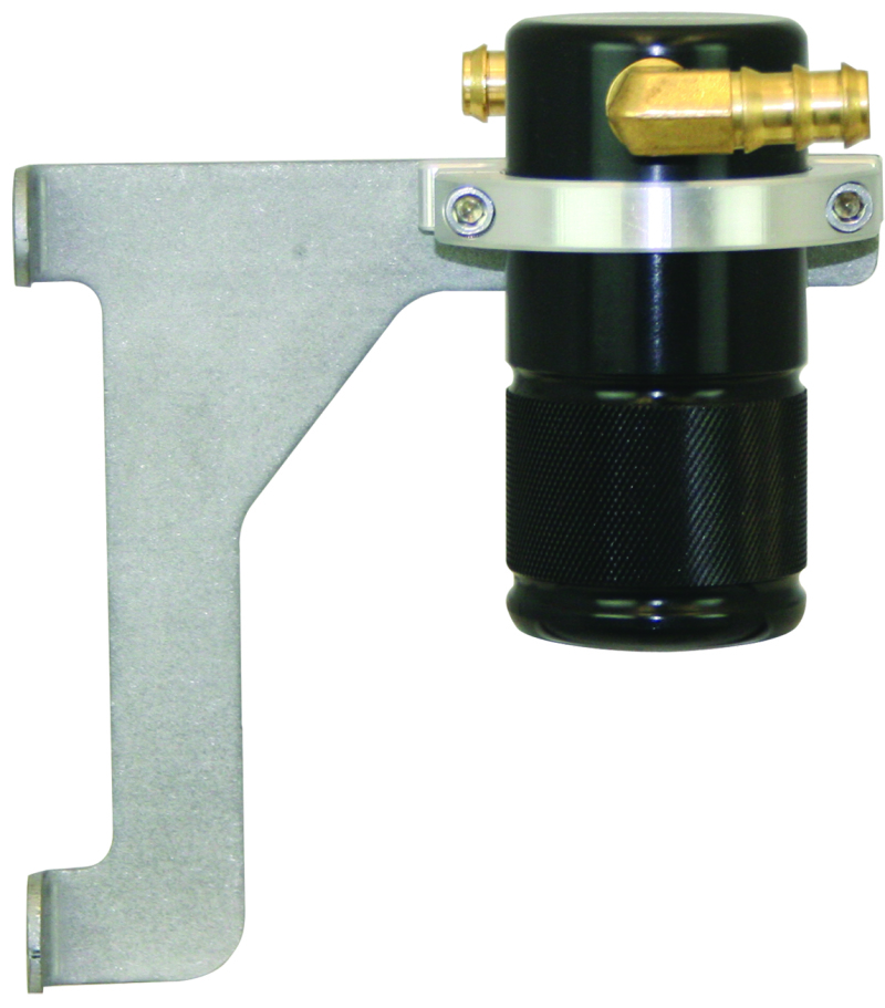 Moroso 12-18 Jeep 3.6L JK Air/Oil Separator Catch Can - Small Body - Billet Aluminum - Black Finish