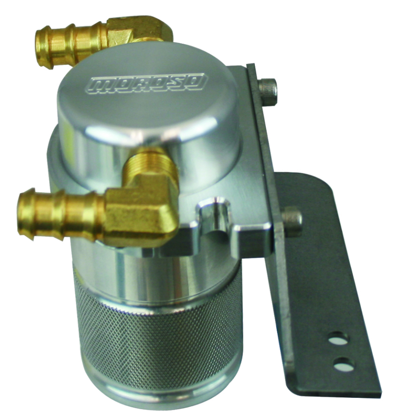Moroso 11-14 Ford F-150 EcoBoost/5.0L Air/Oil Separator Catch Can - Small Body - Billet Aluminum