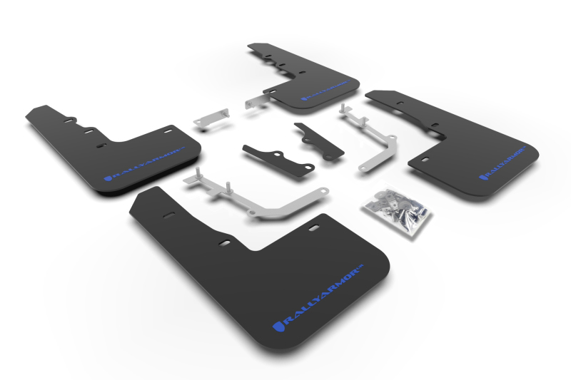 Rally Armor 20-25 Hyundai Venue Black Mud Flap Blue Logo