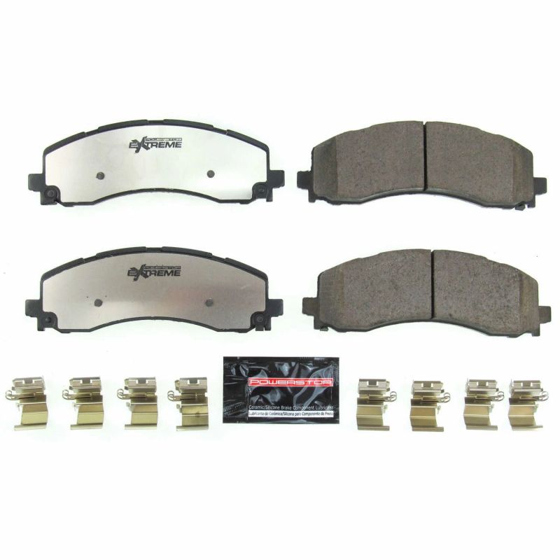 PowerStop - Z36 Truck and SUV Carbon-Fiber Ceramic Brake Pads with Hardware Kit