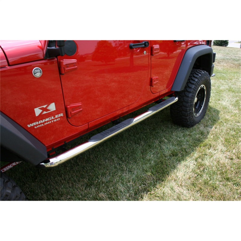 Jeep Wrangler JK 4-Door Stainless Steel 3" Round Tube Steps-Pair (2007-2018)