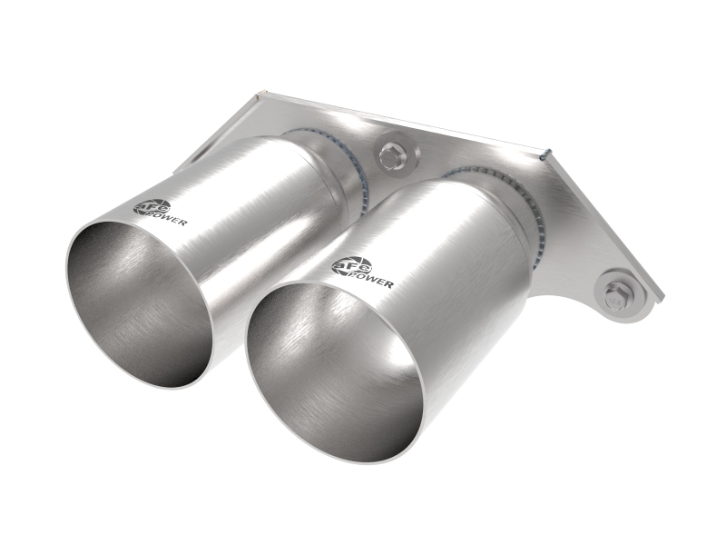 aFe Power Mach Force Xp 4in 304 SS Bolt-On Exhaust Tips Brushed 14-19 Porsche 911 GT3 3.8L/4.0L