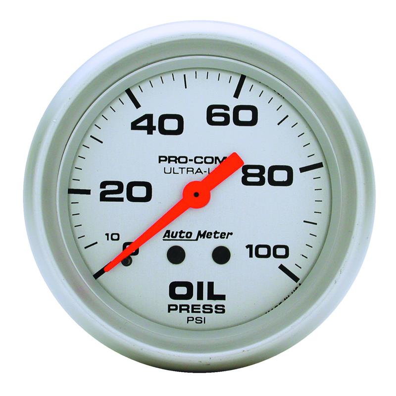 Autometer Ultra-Lite 66.7mm Mechanical 0-100 PSI Oil Pressure Gauge