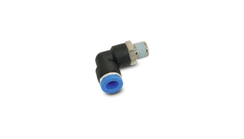 Vibrant Male Elbow Pneumatic Vacuum Fitting (1/8in NPT Thread) - for use with 5/32in (4mm) OD tubing