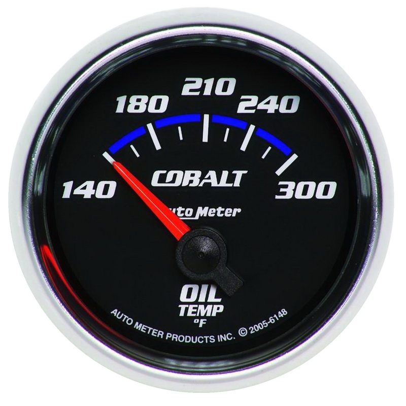 Autometer Cobalt 2 1/6in 140-300 Degree F Oil Temperature Gauge