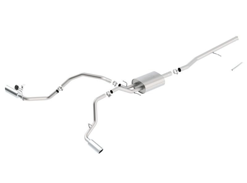 Borla 14 Silv/Sierra C/B Exhaust ATAK 1500 5.3L V8 AT/MT 2&4WD Ext Cab Split Side Exit