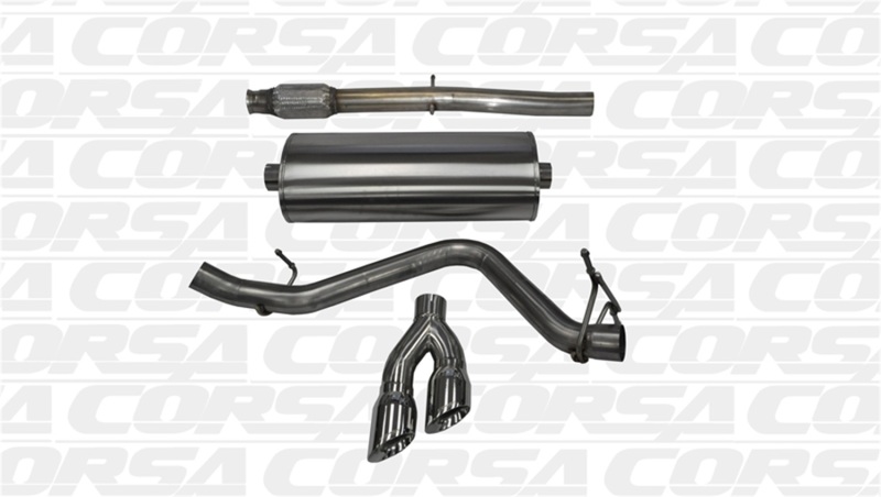 Corsa 14-19 GMC Sierra/Chevy Silv 1500 Crew Cab/Std. Bed 5.3L V8 Polished  Single Side