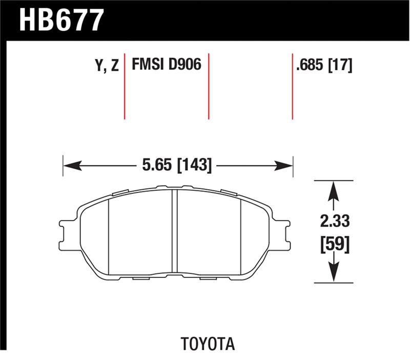Hawk Lexus 02-03/04-06 ES300/330 Toyota 98-12 Tacoma/Adynl Models Street Perf Ceramic Ft Brake Pads