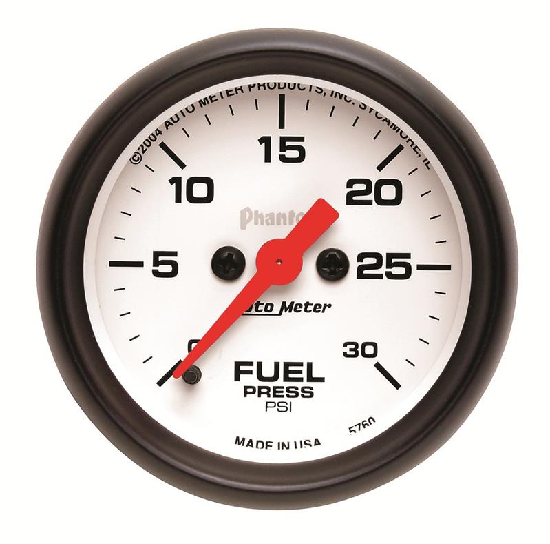 Autometer Phantom Fuel Pressure gauge 52mm 0-30 PSI Full Sweep Elec