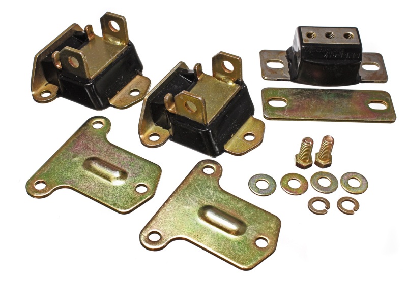 Energy Suspension 69-72 Camaro/70-73 Monte Carlo Black Complete Motor & Trans Mount Set Zinc Finish