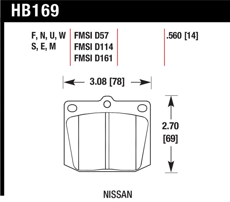 Hawk Nissan 810/240Z/260Z/280Z/620 / Toyota Corona/Cressida/Crown/PU HT-10 Front Race Brake Pads
