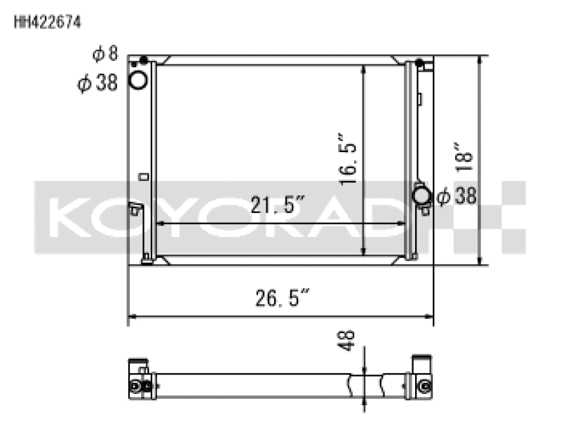 Koyo 88-99 BMW 3-Series inc. E36 M3 (MT / 6 Cyl. ONLY) Radiator