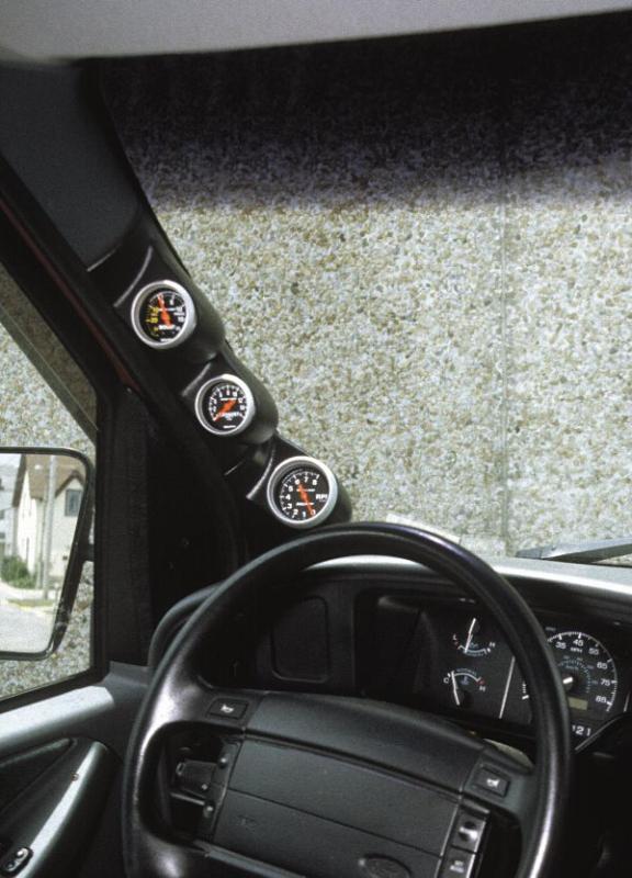 Autometer 92-02 Ford Van 52mm Black Triple Pillar
