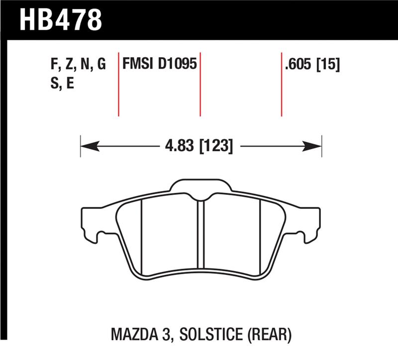 Hawk 2007-2010 Chevrolet Cobalt SS (With Brembo Brakes) HPS 5.0 Rear Brake Pads