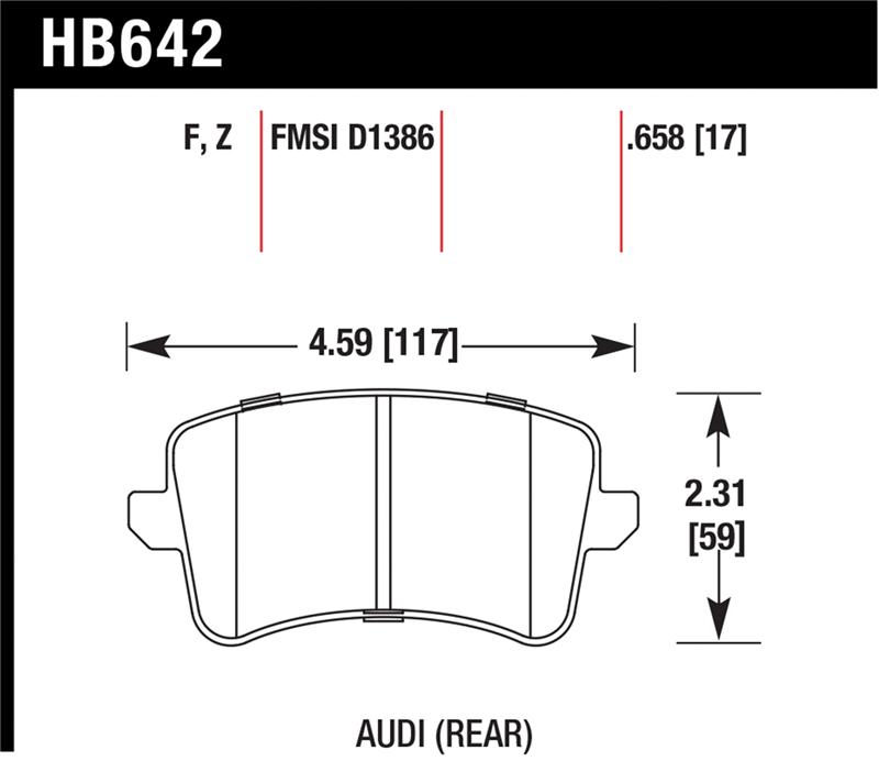 Hawk 2009-2014 Audi A4 HPS 5.0 Rear Brake Pads