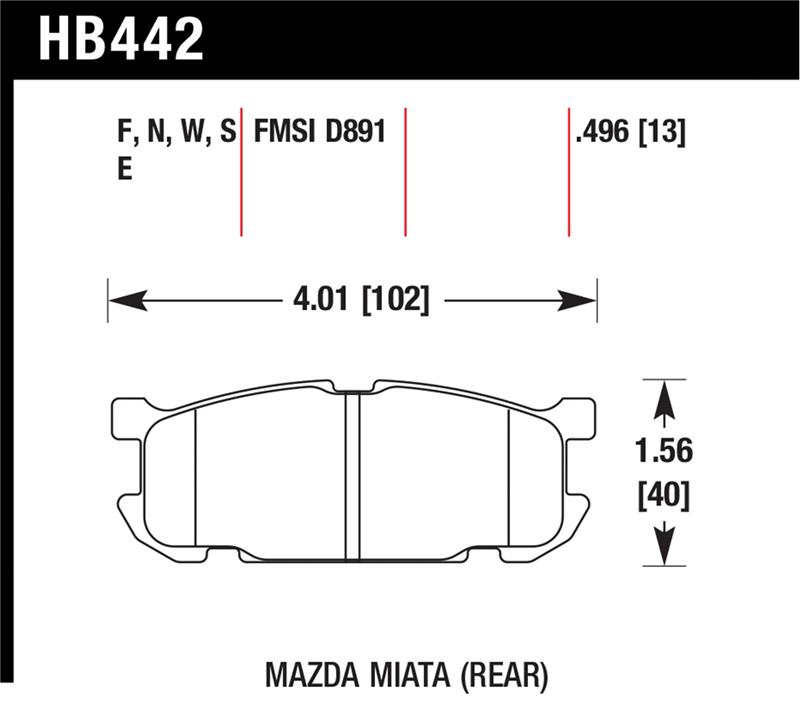 Hawk 01-02 Miata DTC-30 Street Rear Brake Pads
