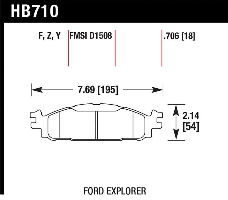 Hawk Ford/Lincoln 11-13 Explorer/09-13 Flex/10-13 Taurus/MKS/MKT Performance Ceramic Brake Pad
