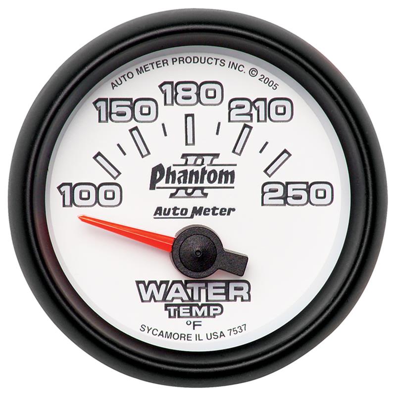 Autometer Phantom II 52.4mm SSE 100-250 Deg F Water Temperature Gauge