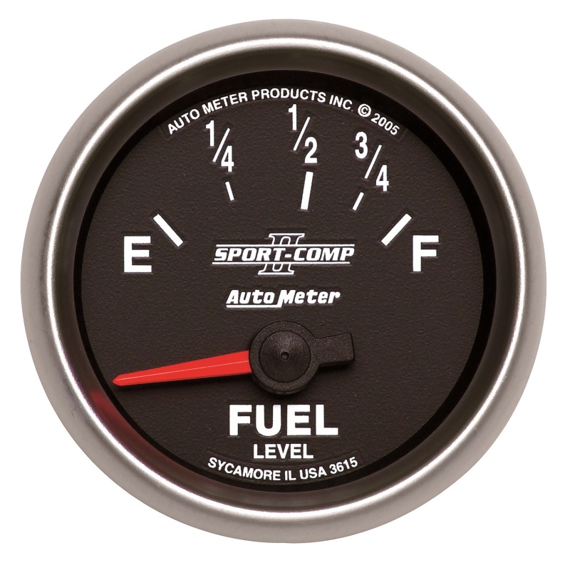 Autometer Sport-Comp II 52mm 73-10 ohms Short Sweep Electronic Fuel Level Gauge