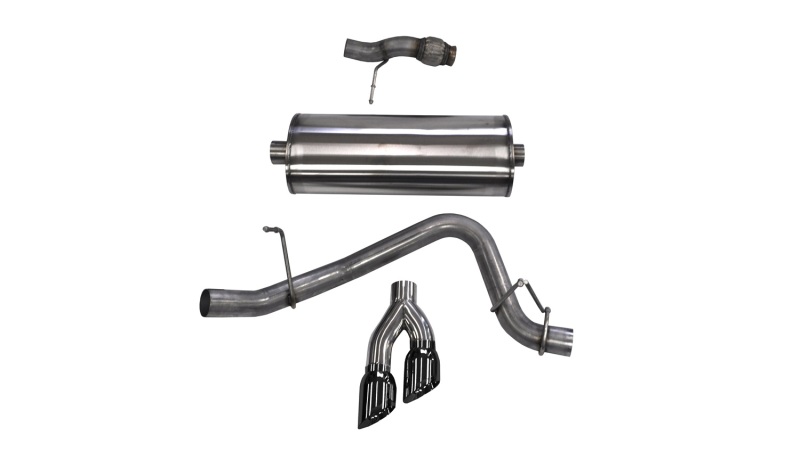 Corsa 2015-2020 Chevy Tahoe/GMC Yukon Cat-Back Exhaust Sport 3in Single Side Twin Black 4in Tips