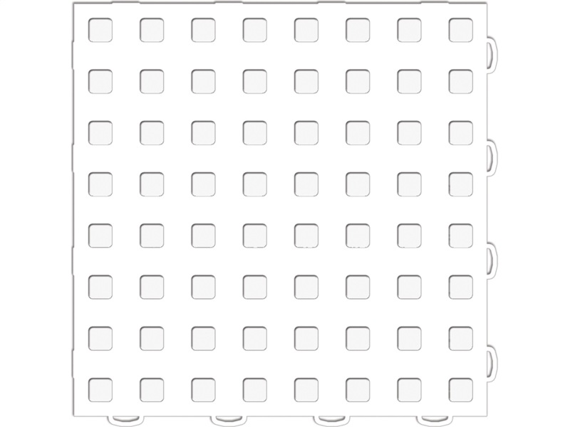WeatherTech TechFloor 12in x 12in Solid Floor Tile w/ Raised Squares - White