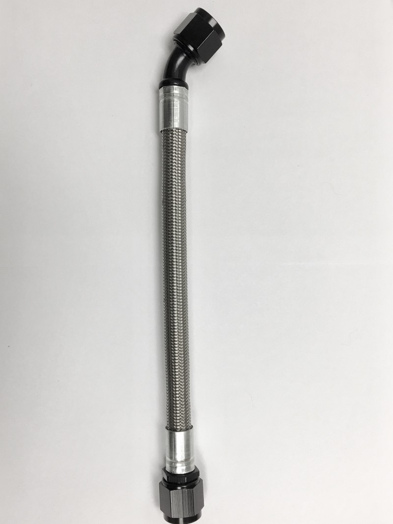 Fragola -10AN PTFE Hose Assembly Straight x 45 Degree 48in