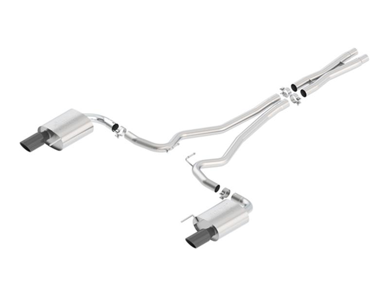 Borla Atak S Cat-Back 15-17 Ford Mustang GT 5.0L V8 MT/AT 2.5in pipe 4in tip (Black Chrome)