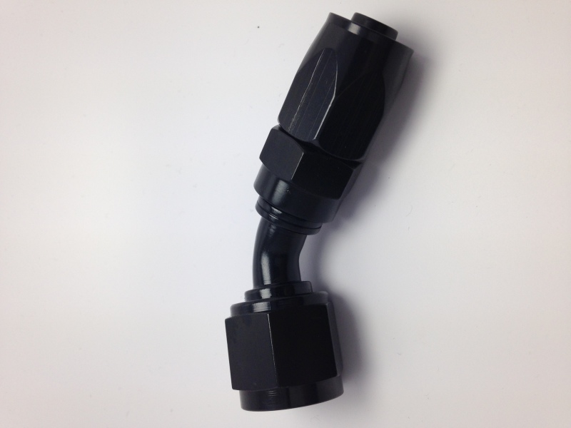 Fragola -10AN Fem x -8AN Hose 45 Degree Reducing Hose End - Black