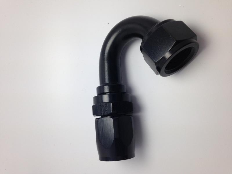 Fragola -10AN Nut x -12AN Hose Reducing Hose End 150 Degree - Black