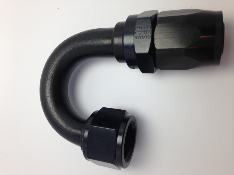 Fragola -10AN Nut x -12AN Hose Reducing Hose End 180 Degree - Black
