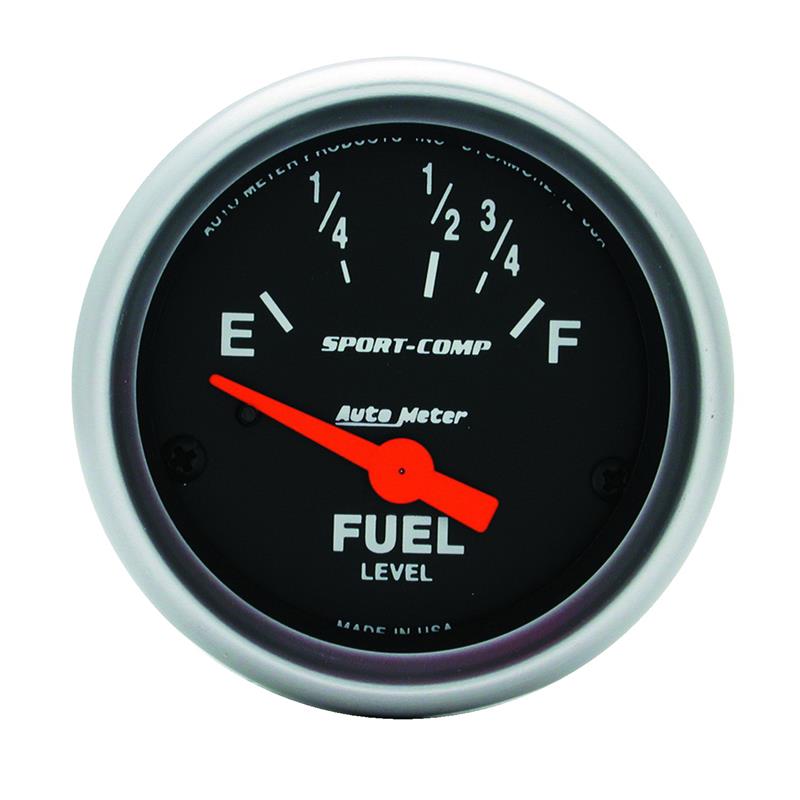 Autometer Sport Comp 52mm 16-158 Ohms Electronic Fuel Level Gauge
