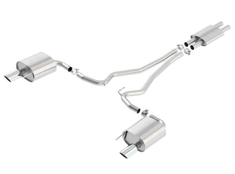 Borla Cat Back 15-17 Ford Mustang 3.7L V6 MT/AT 2.25in Pipe 4in Single Round Rolled Tips