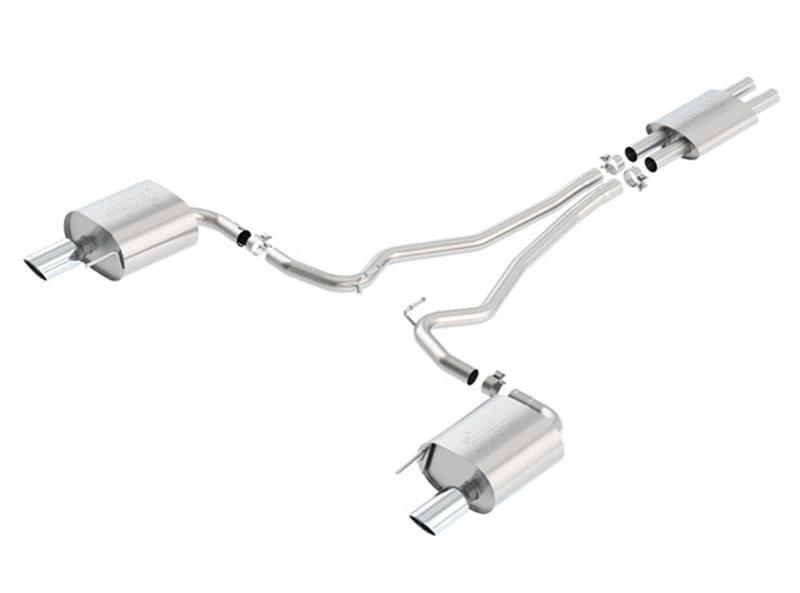 Borla ATAK Cat Back 15 Ford Mustang 3.7L V6 MT/AT 2.25in Pipe 4in Single Round Rolled Tips